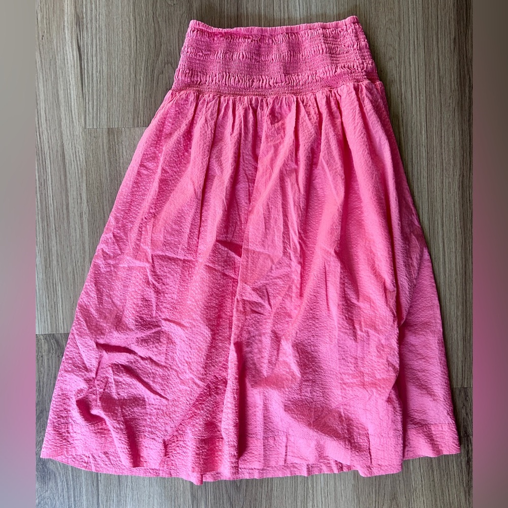 AYR The Triple Threat Skirt Size S AGUA FRESCA (Pink) Crinkle Cotton - Picture 2 of 10
